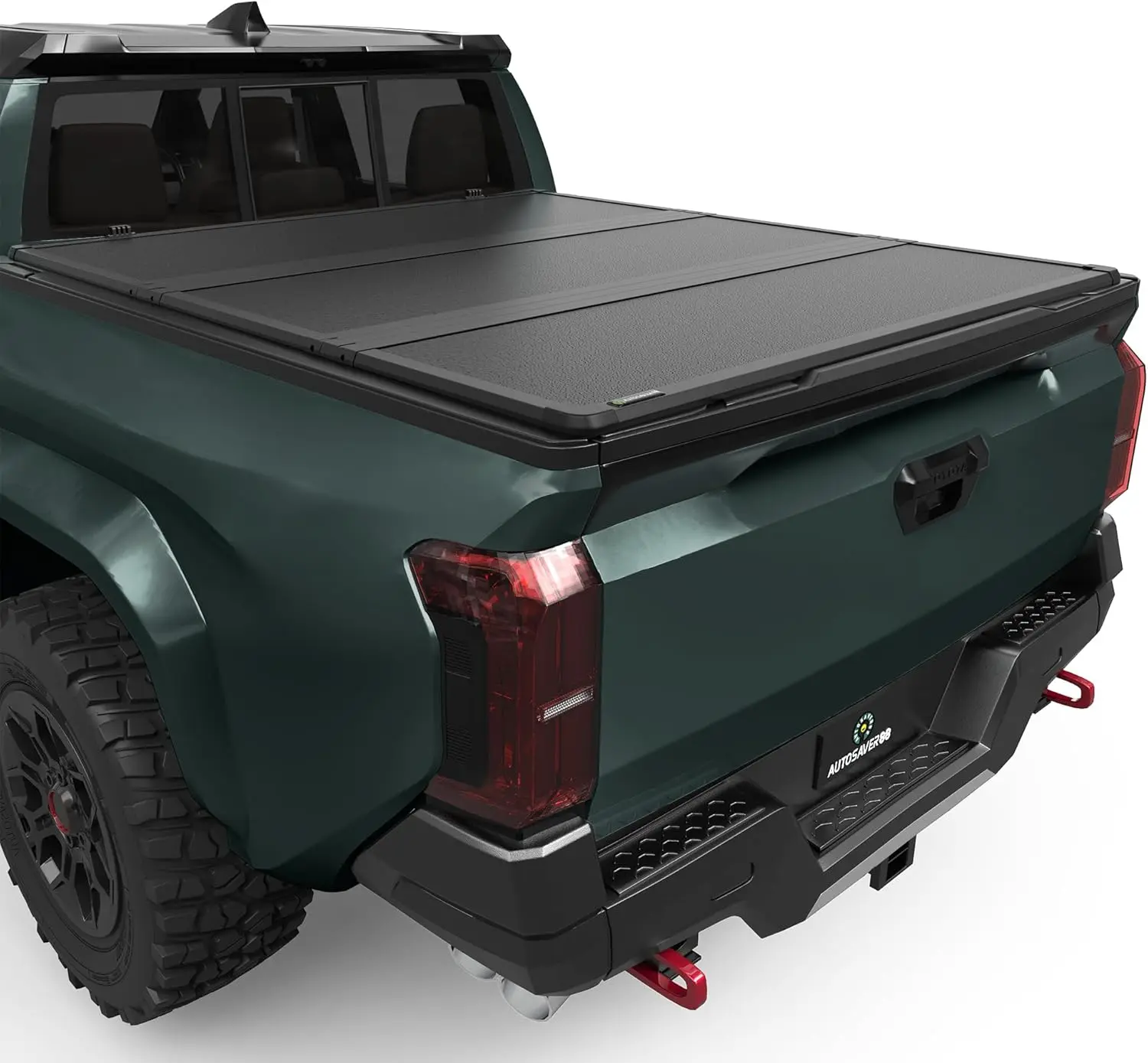 5ft Bed FRP Hard Tri-fold Truck Bed Tonneau Cover Fits for 2016-2023 Toyota Tacoma (Excl. Trail Edition) with Deck Rail System