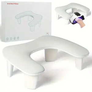 U-shaped Manicure Nail Arm Rest, 1 Box Ergonomic Slope Angle PU Leather Hand Rest, Manicure Tool for Nail Enthusiasts, Friendly to Nail Enthusiasts