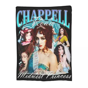 Vintage Chappell Roan Midwest Princess Merch Blanket Velvet Sofa Cool Singer Throw Blanket Relax Super Soft for Car Bedspreads