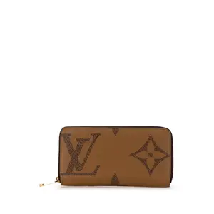 Pre-owned Louis Vuitton Canvas Small Leather Goods Zippy Wallet Monogram Giant Reverse Long Wallet