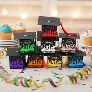 20 Graduation Season Gift Boxes With Tassels, Graduation Cap Gift Boxes, Graduation Party Gift Candy Boxes With Tassels, Table Centerpieces