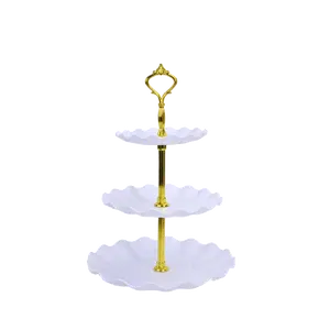 sebastian CADIA, 3-Tier Dessert Cupcake Stand, PlasticTiered Serving Tray with Metal Rod,Suitable for birthday parties, Christmas, Mother's Day graduation ceremonies, dessert table decorations outdoorfun