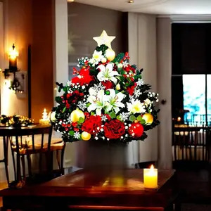 Christmas Tree Pop Up Christmas Cards with Lights and Music, Christmas Tree Bouquet, Popup Musical Greeting Card for Christmas Holiday New Year.