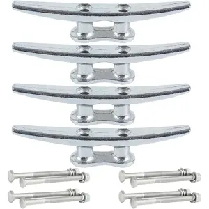 6-Inch Dock Cleat Boat Cleat 4-Pack, Boat Dock Cleat Rope Cleat with Hardware, Perfect for Boats, Decks, Docks for Mooring, Marine Decoration, Boat Rope