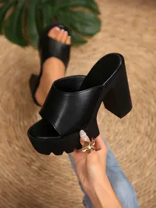 2026 Summer Boho Sandals, Thick Sole Chunky Heel Slip-On, Open Toe Square Head Waterproof Platform, Party Date Shopping, 7 Colors Available