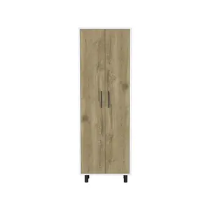 360 Stand 2-Tone 41 in. Natural & White Wood Kitchen Island Set with Full Assembly, Storage Space (Model 526344), Cupboard Furniture, Freestanding Storage Cabinet, Furniture For Kitchen