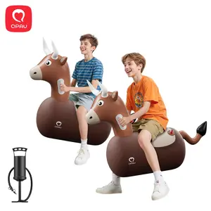 QPAU Kids Bull Toy 1/2PCS Set 220 lbs Weight Capacity Bouncing Animal Bull/Dinosaur-Themed Children's Day Gift Suitable for Children 5+ Large Size Comfortable and Stable Dual Independent Air Chambers summervibes