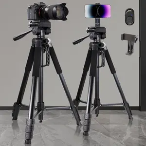 79" Lightweight Portable Travel Outdoor DSLR Tripods for Canon Nikon Sony Camera Video Recording Tripod Stand, Cellphone Clip for Smartphone Live Streaming Vlog, Black