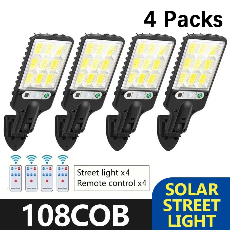 Solar Light Outdoor with Motion Sensor, each Featuring 120 LEDs, Security Light with Remote Control, Dusk to Dawn Solar Wall Light, IP65 Waterproof Heavy-Duty Floodlight with 3 Modes (Security/Dim/Highlight) for Pathway, Garden, Garage, Valentine Gifts