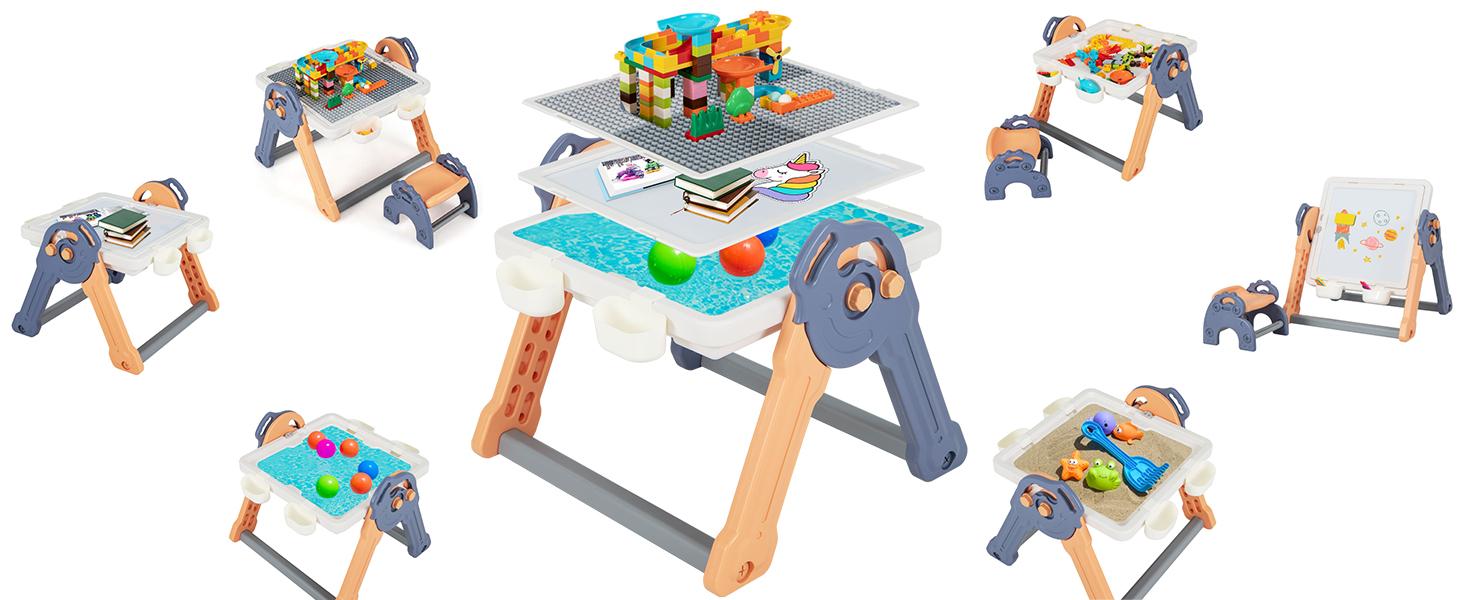 Costzon Art Easel toys, 3 in 1 Double-Sided Art Easel w/ Magnetic Dry Erase Board, Painting Writing Accessories, Birthday Gift Christmas Gift