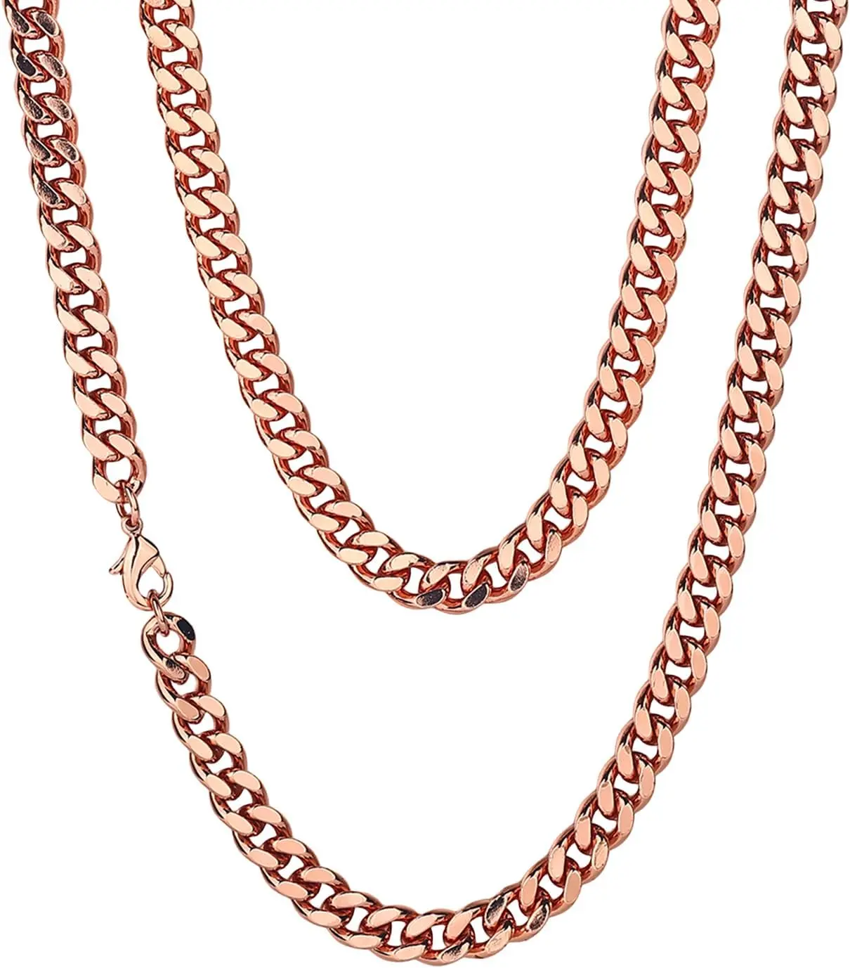 Heavenly Metals Copper Cuban Link Chain Necklace — 99.9% Pure Copper, Multiple Widths & Lengths, Develops Natural Patina