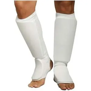 Shin & Instep Guard for Taekwondo Martial Arts MMA Sparring Foot Protective Gear Black/White Size Child Small to Adult XL