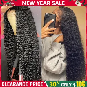 13x4 13x6 Deep Wave HD Lace Front Wig Human Hair 180% density Transparent Lace Frontal Wigs For Women Real Hair Wigs PrePlucked Lace Front Wig