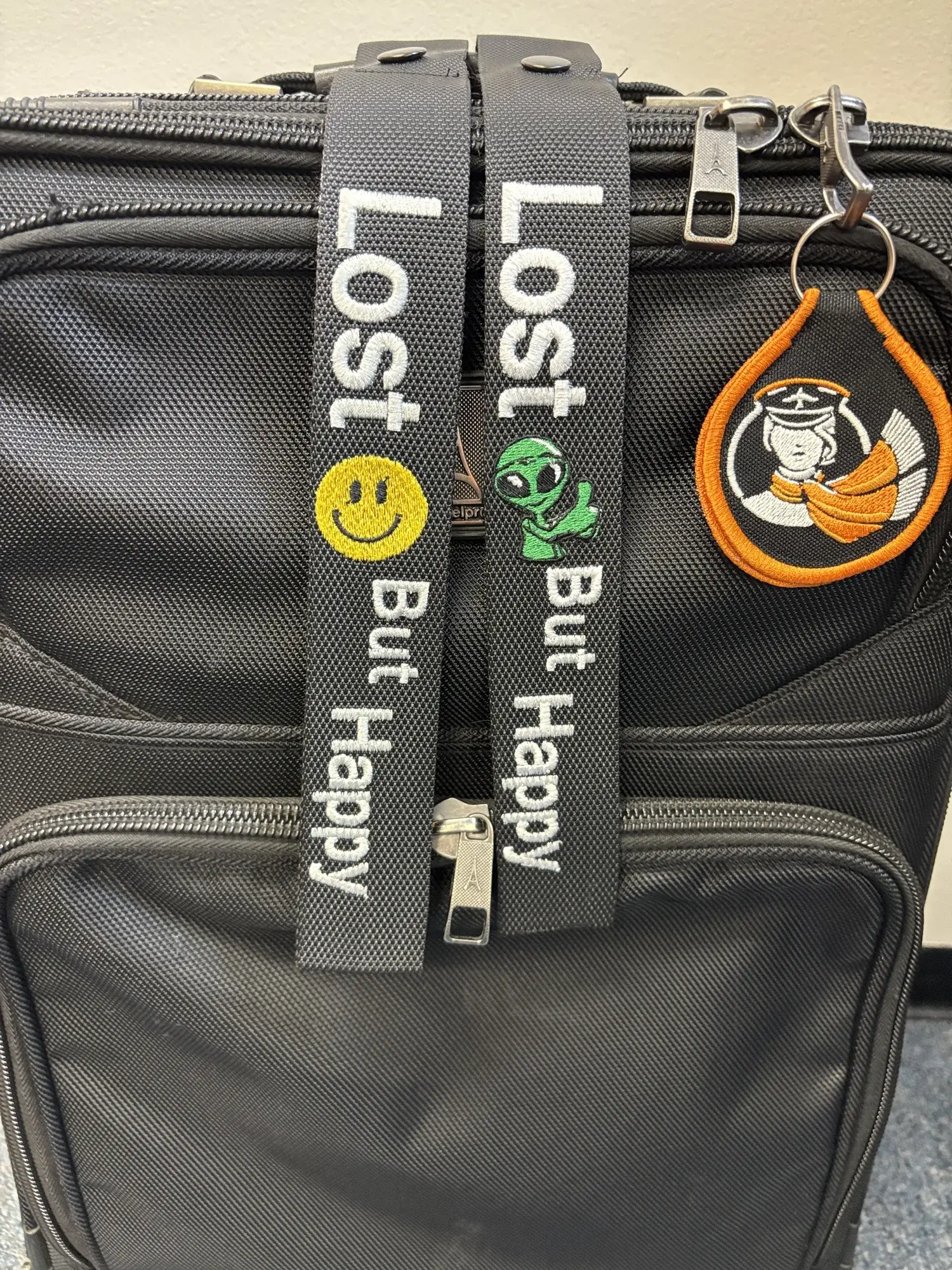 Lost but Happy luggage Tag