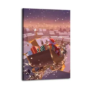 Christmas Poster Santa Poster Decorative Painting Canvas Wall Art Picture Print Modern Family Bedroom Decor