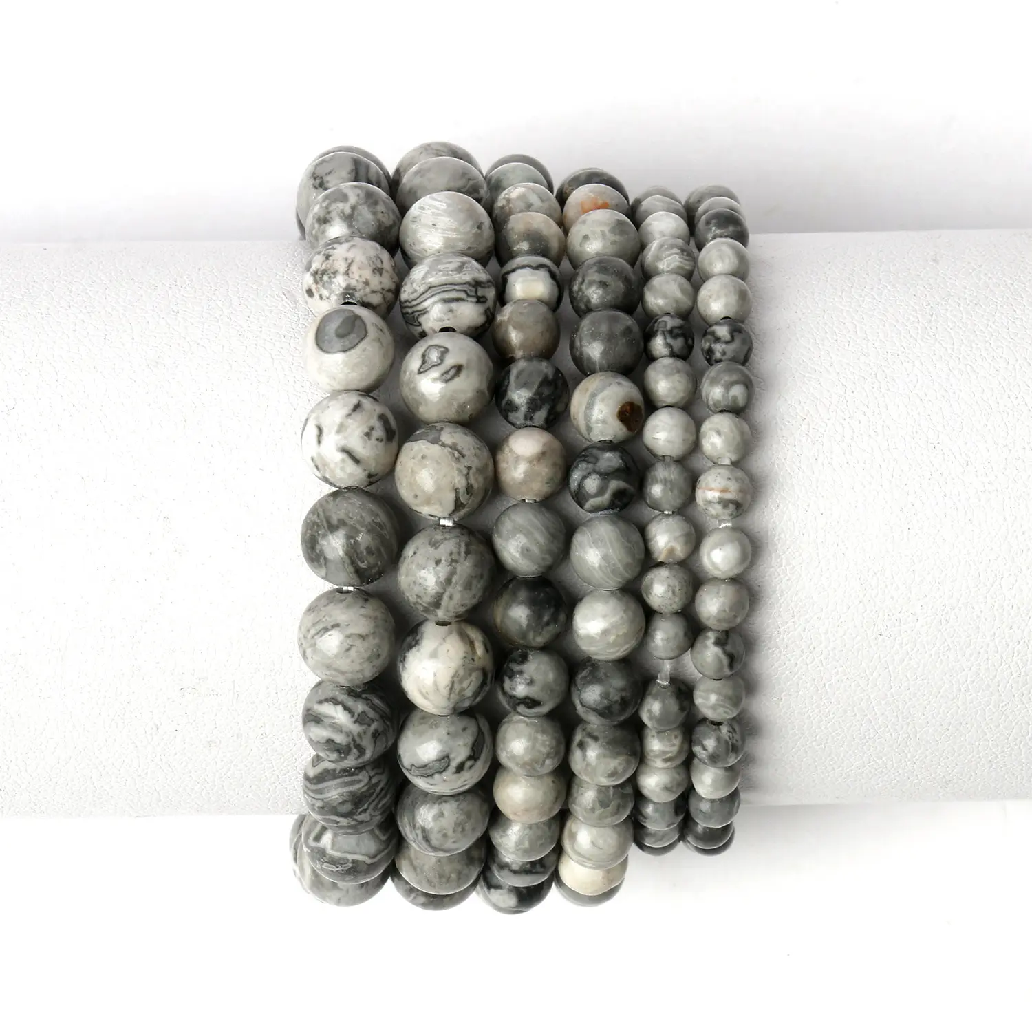 Natural map stone bracelet