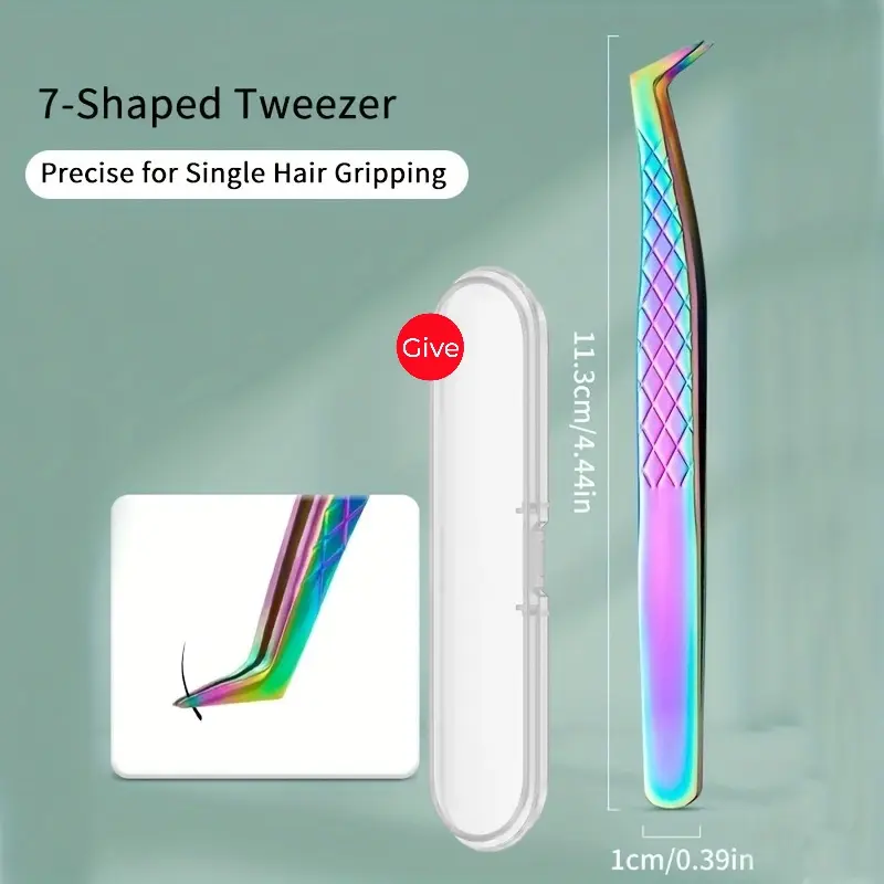 1/5pcs with travel storage case eyelash tweezers eyelash extension tweezers stainless steel straight and curved eyelash forceps high precision tweezers are suitable for eyelash extension removal handmade forceps Eyelash Extension Supplies