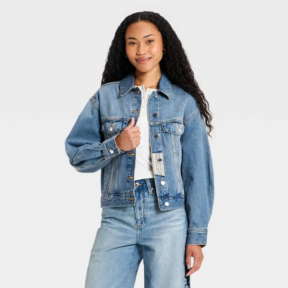 Women's Bandana Print Denim Jacket - Universal Women's Bandana Print Denim Jacket - Universal