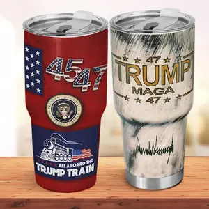 [COMBO] America Flag & Skull MAGA 47 Tumbler Insulated Cup with Lid 30oz, Patriotic Tumbler, Coffee Gift for Men & Women, Christmas Gift, Army Day gift, veteran Day gift, 4th of july gift