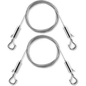 Adjustable Picture Hanging Wire, Upgrade Mirror Frame Hanging Kit, 6.6FT Heavy Duty Stainless Steel Wire Rope, Supports Up to 100lbs (Silver, 2PC-6.6FT)