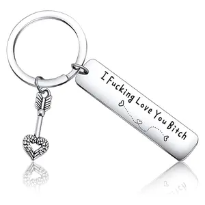 Best Friend Keychain for Women, Stainless Steel Key Chain Engrave I Fking Love You Bith Birthday Christmas Friendship Gift for Bestie Best Friends Female Bff perfect daily accessory keychain for car keys