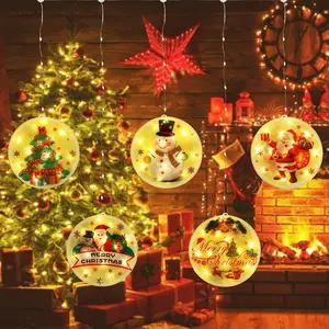 Leonlite Christmas String Lights LED Decorative Novelty Hanging 3D Lights with USB for Windows Wall Holiday Decoration