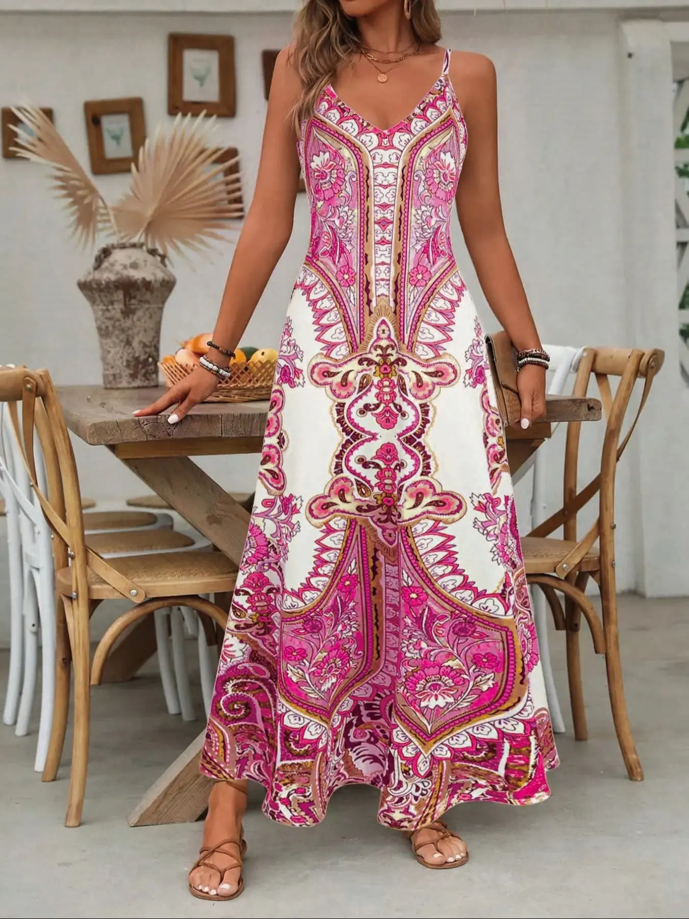 Women's Floral Print Lightweight Knit Dress, Boho Bohemian Casual Sleeveless Spaghetti Strap Long Fitted Dress for Beach Holiday Vacation, Ladies Summer Clothes, Womenswear - TikTok Shop Women's Floral Print Lightweight Knit Dress, Boho Bohemian Casual Sleeveless Spaghetti Strap Long Fitted Dress for Beach Holiday Vacation, Ladies Summer Clothes, Womenswear - TikTok Shop