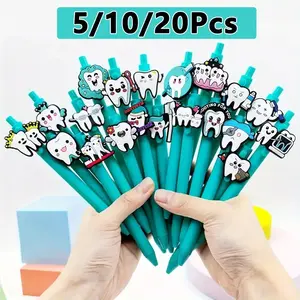 5/10/20pcs World Dental Day Round Ballpoint Pens, Smooth Writing, Unique Design, Promotes Oral Health, Oral Hygiene and Teeth Care Writing Stationery, School/Hospital Activity Gifts for Dental Colleagues