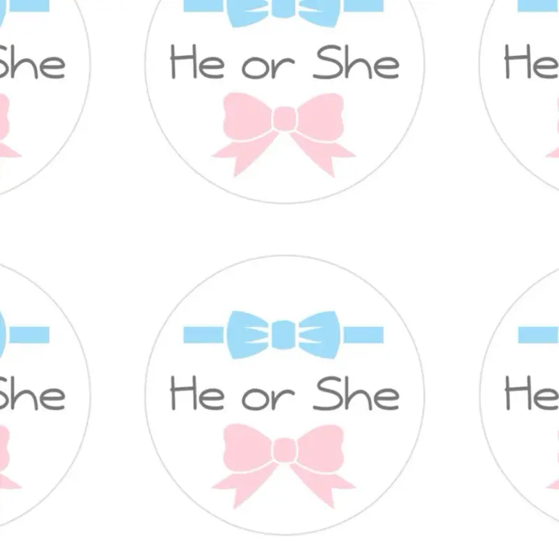 He or She Cupcake Toppers EDIBLE topper Gender Reveal party. Decorate cookies, cupcakes and more! Bows or Bow ties.