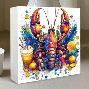 Creative Colorful Lobster PVC Ornament, Tropical Summer Beach Theme Desktop Decoration, Funny Sea Animal Figurine Cute Tabletop Statue for Home Office & Shelf Decor, Spicy Crayfish Poster for Dining Room, Bar, Restaurant & Cafe Decoration