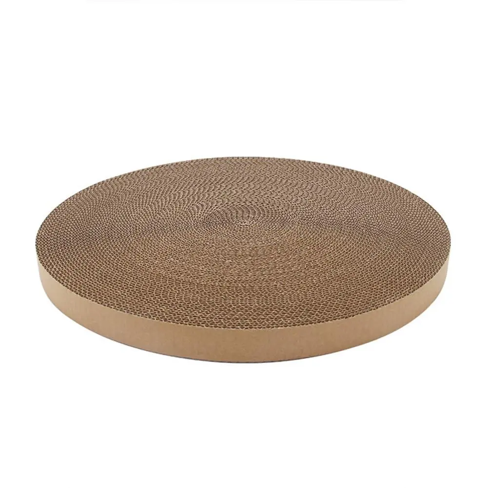 GARVEE Round Cat Scratching Board (1 Pack, 35cm Diameter) - Durable Corrugated Cardboard Cat Scratcher Replacement with Smooth Edges, Mesh Design, Cardboard Base