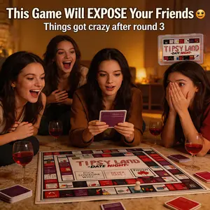 2026 New Upgraded Tipsy Land Adult Party Board Game - Premium Plastic Storage Box Edition, Ideal for Group Fun, Date Night & Bachelorette Gift