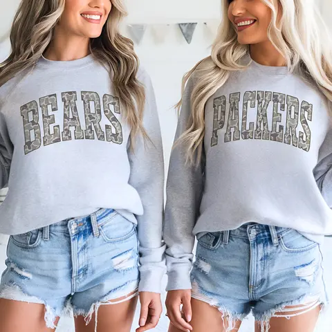 Camo Football Team Graphic Sweatshirt Ash Unisex Camouflage Football Pullover Team Football Sports Sweater