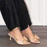 Susan - Women’s Bow Kitten Heel Mules, Patent Open Toe Dress Sandals with Plush Comfort Insole, Elegant Slip-On Heels for Weddings, Parties, Date Nights & Special Occasions