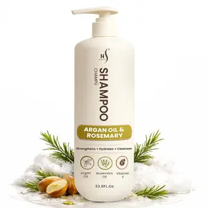 HerStyler Argan Oil & Rosemary Shampoo – Hydrating Shampoo for Dry, Damaged & Frizzy Hair – Strengthening Formula with Argan Oil, Rosemary Oil & Vitamin E – Promotes Healthy Hair Growth, Shine & Scalp Care – Sulfate-Free – 1L / 33.8 Fl Oz