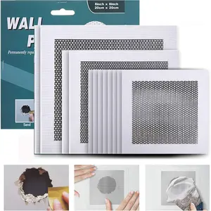 Drywall Repair Kit 12 count  Wall Repair Patch Kit, 4/6/8 inch Fiber Mesh Over Galvanized Plate, Dry Wall Hole Repair Patch Metal Patch with Extended Self-Adhesive Mesh (12 Pcs)