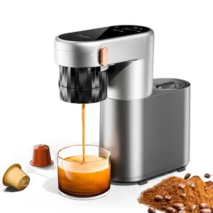 Pura Mini Single Serve Coffee Maker, Espresso Machine, AC & Battery Powered Portable for Small Spaces, 20 Bar Stable Extraction, Rich Crema, 2-in-1 Capsule & Ground, 30-Cup Cold Brew Battery, Adjustable Temp, Compact for Travel, Camping, Car, Office