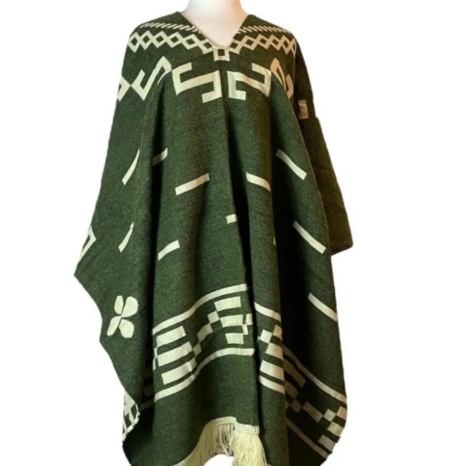 Cowboy Poncho Unisex Warm Cape Cozy Outerwear One Size Brown Green Black Long Design for Outdoor Activities Warm and Comfy One Size Fits All