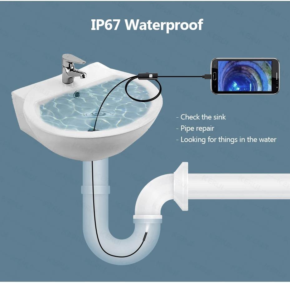 3 in 1 USB Endoscope for OTG Android Phone 7mm Borescope Inspection for PC MacBook Snake Camera For Pipeline