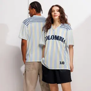 Retro Colombia Mesh Football Jersey | Vintage Y2K Streetwear Oversized Sports Tee