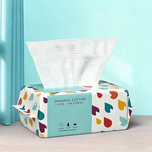 100pcs Disposable Face Towels, Soft Cotton Facial Wipes, Thickened Non-Woven Beauty Salon Cleansing Cloths, Easy Pull-Out Design, Facial Cleansing Pads