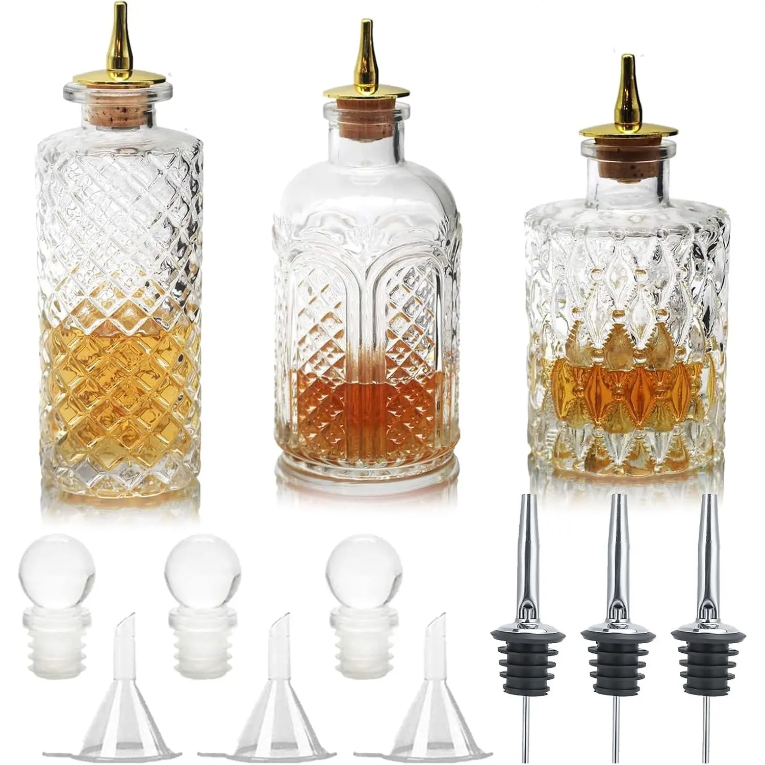 Bitters Bottle for  - Glass Dasher Bottles with Dash Tops,  for Bartender,Home Bar