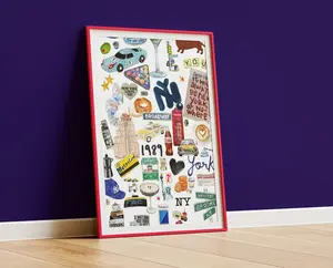 NewYork collage Print, Moodboard, Visual Board, Pinterest shuffle Poster