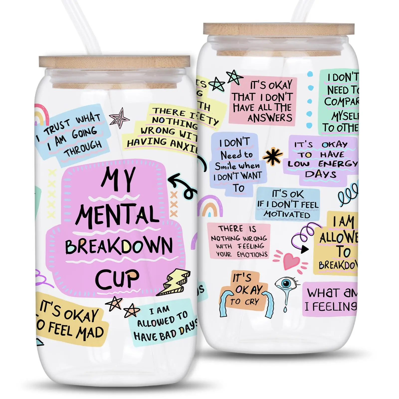 16oz/500ML Glass Cup with Bamboo Lid & Glass Straw, 1 Count Motivational  Quotes Glass Cup, Drinking Glasses, Stylish Glass Cups, Inspirational  Positive Affirmation Gift for Women, Drinkware - TikTok Shop