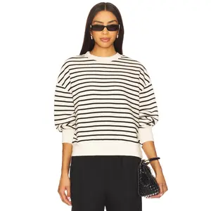 ANINE BING Dean Sweatshirt in Black Stripe French Terry