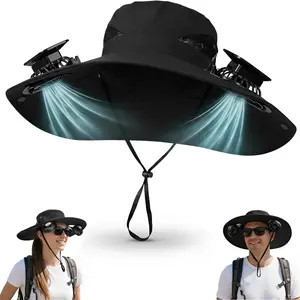 Solar Powered Dual Fan Sun Hat, USB Rechargeable, Adjustable Strap, Cool Breathable, High Efficiency, Large Wind Volume, Long Battery Life, Outdoor Sun Hat