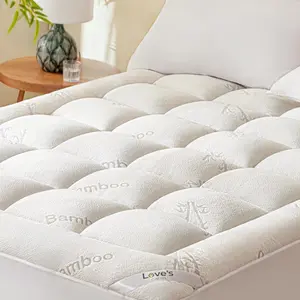 King Mattress Topper Viscose Derived from Bamboo, Thick Pillow Top Mattress Pad with Stretchable Pockets for 8"-20" Mattress, Soft Breathable Cooling Mattress Topper for Hot Sleepers