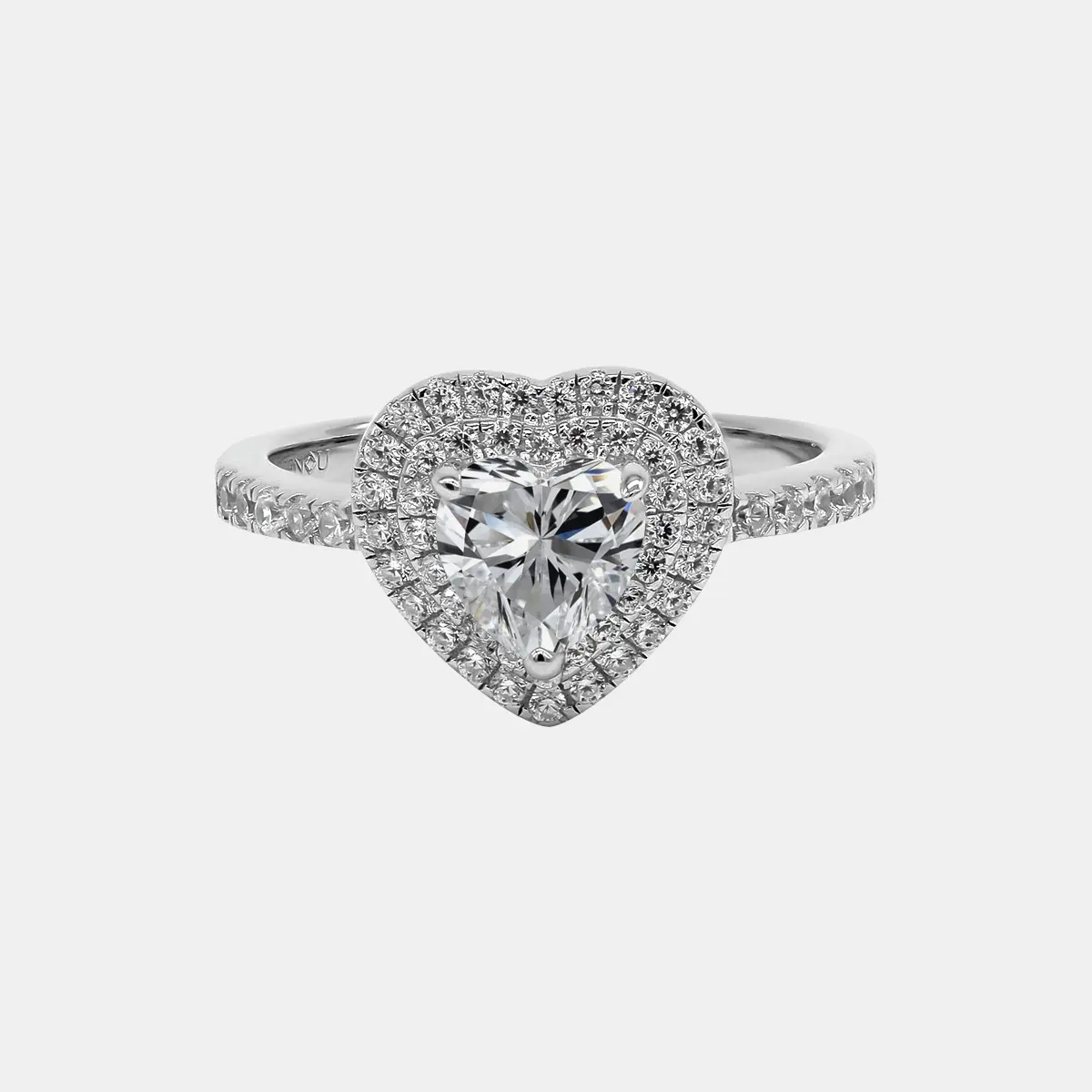 【700】Promotional Event "Cupid's Garden" 1 Carat Heart Shape Synthetic Moissanite Ring– Romantic and Elegant Choice for Engagements or Special Occasions
