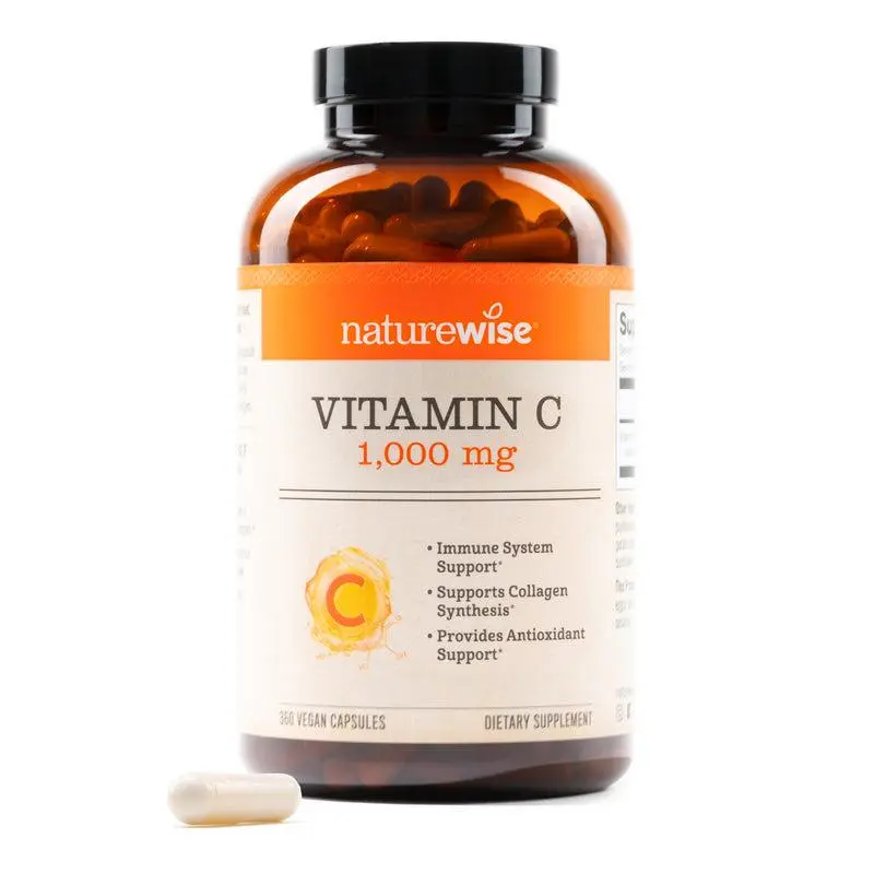 NatureWise Vegan Vitamin C Supplement - 360 Capsules, Single Serve (1 Capsule per Serving)