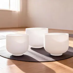 3-Piece Set 432hz Crystal Singing Bowl Kit, Includes Portable Bag, Ideal for Sound Healing & Meditation, 6-Inch B Note, 7-Inch A Note, 8-Inch G Note